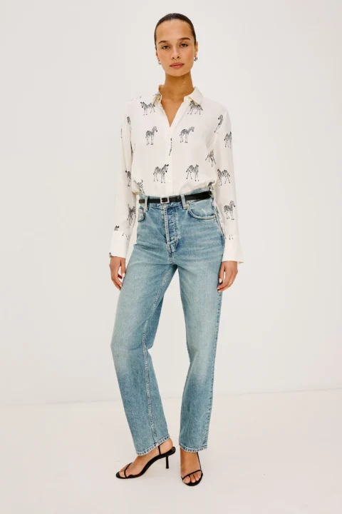 Rails | Chemise Saige – ivoire à motif zébré