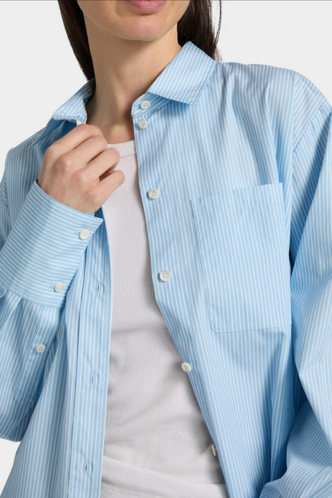 Frame | Chemise Boy rayée en popeline de coton