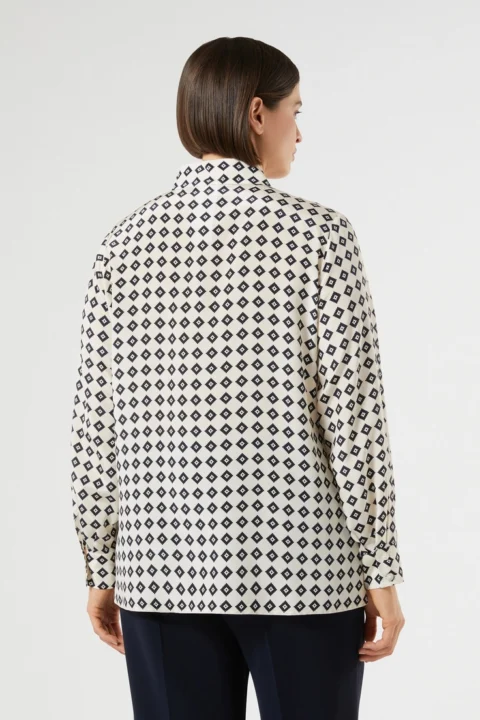 Marina Rinaldi | Chemise en crêpe de Chine en soie – Ivoire