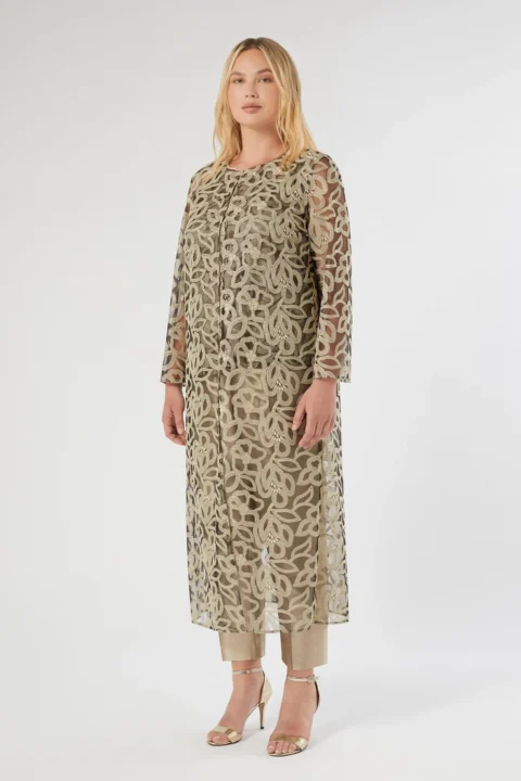 Marina Rinaldi | Embroidered Tulle Tunic - Black