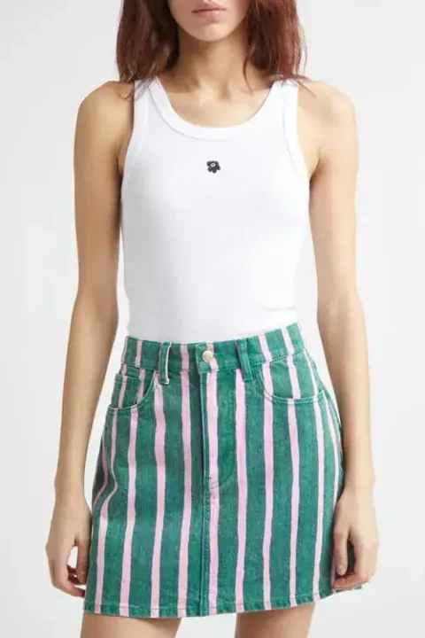 Marimekko | Camisole côtelée en coton extensible Kedol Unikko