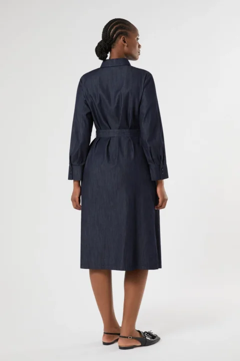 Marina Rinaldi | Robe-chemise légère en denim – Bleu jean
