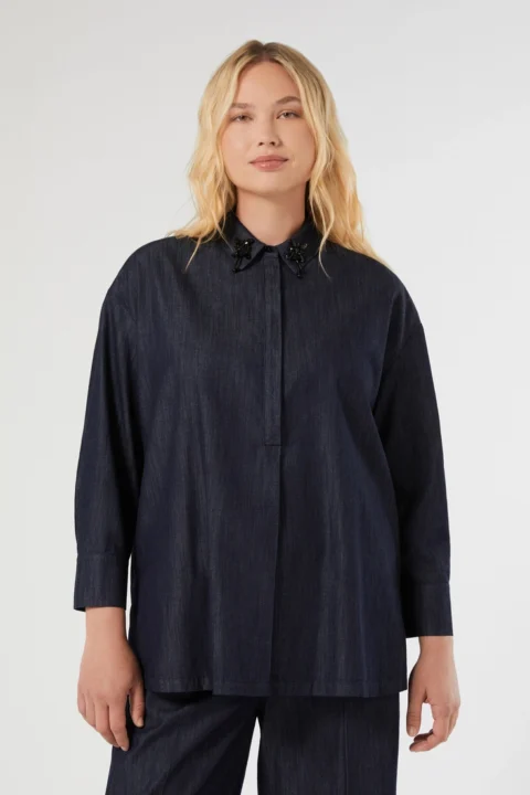 Marina Rinaldi | Lightweight Denim Tunic - Blue Jeans