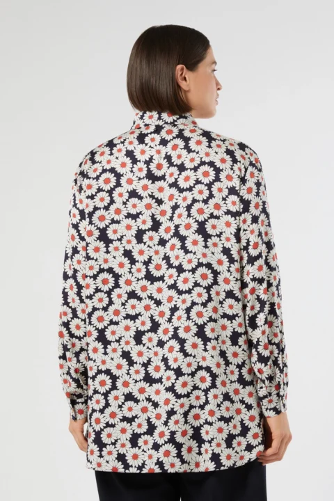 Marina Rinaldi | Chemise en sergé imprimé – Bleu outremer