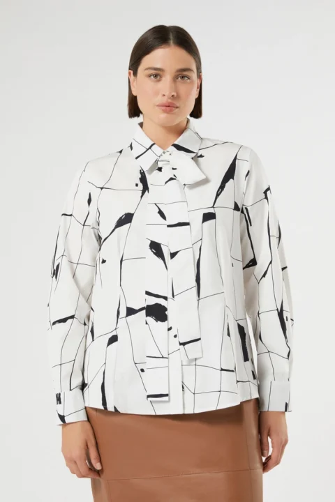 Marina Rinaldi | Chemise en popeline de coton pur – Blanc