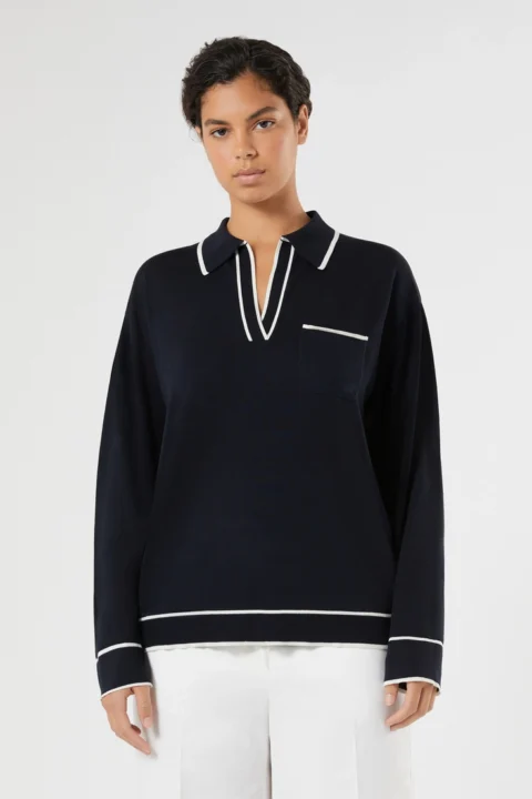 Marina Rinaldi | Silk and Cotton Sweater - Midnightblue