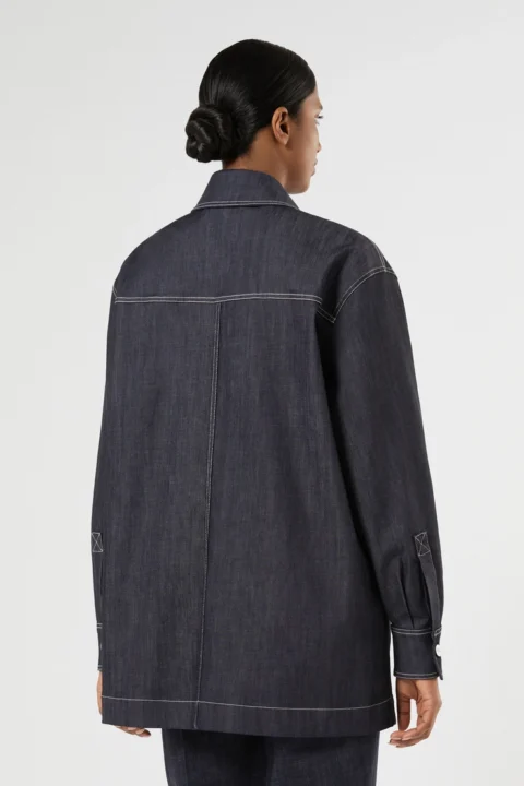 Marina Rinaldi | Veste en coton stretch – Bleu marine