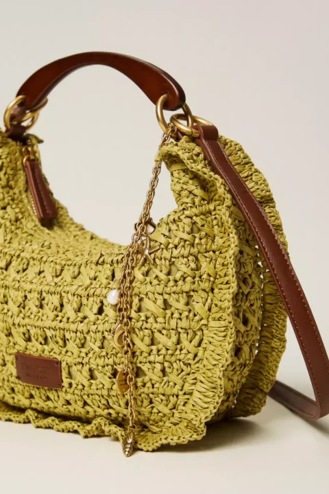 Twinset | Sac croissant en raphia crocheté