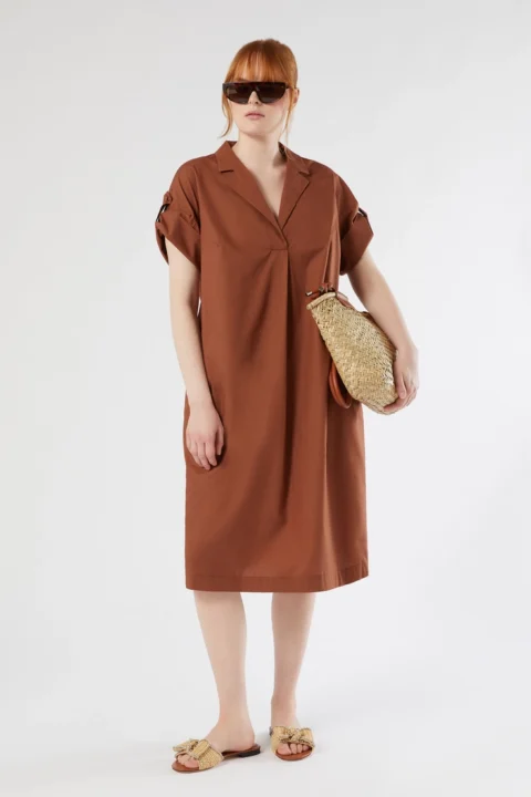 Marina Rinaldi | Cotton Poplin Dress - Fard