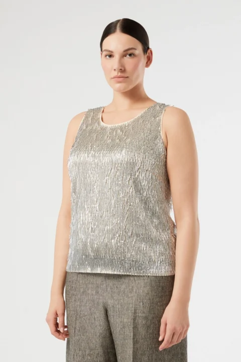 Marina Rinaldi | Embroidered Tulle Top