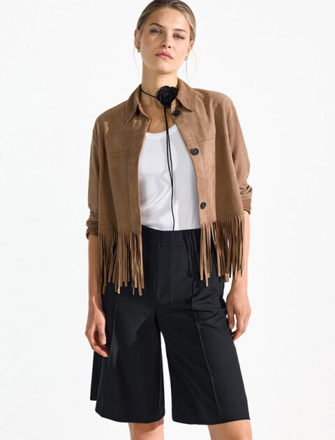 Riani | Veste en cuir à franges