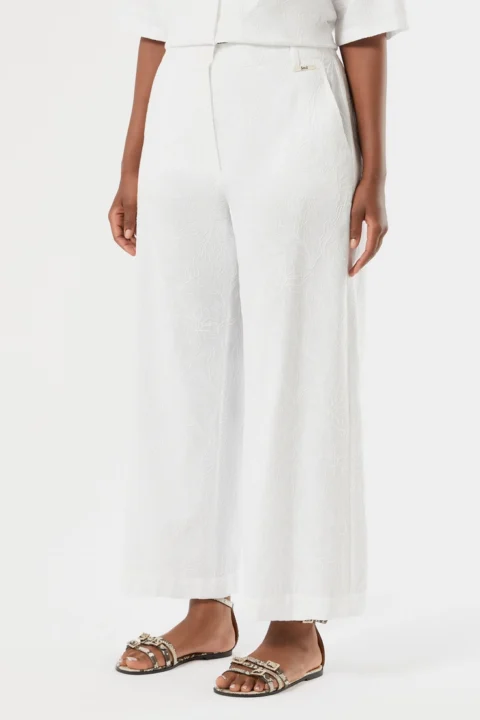 Marina Rinaldi | Linen and cotton trousers - Optical White