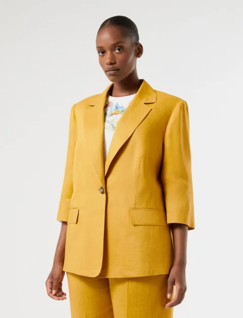 Marina Rinaldi | Blazer en toile de lin – Miel