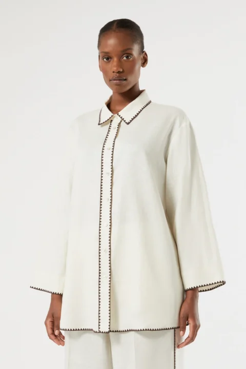 Marina Rinaldi | Linen Canvas Shirt - Ivory