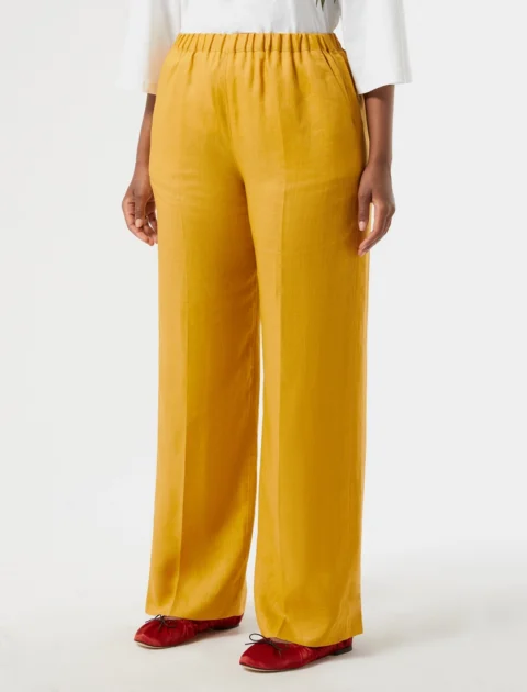 Marina Rinaldi | Pantalon en toile de lin – Miel