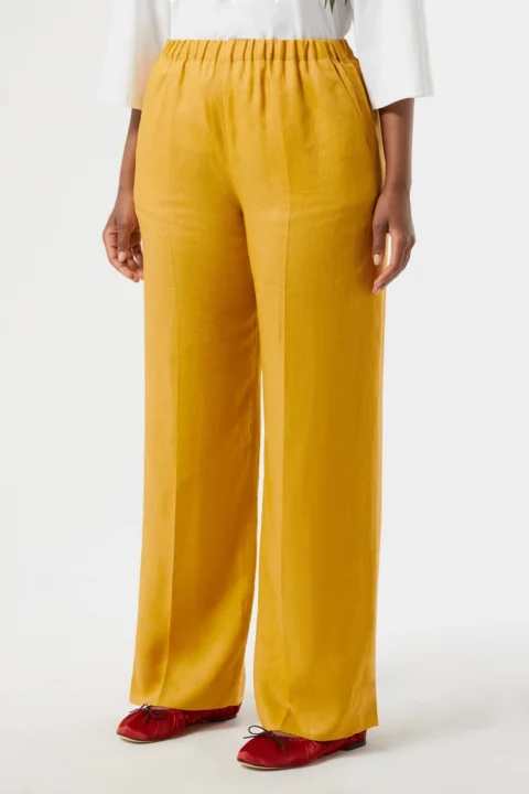 Marina Rinaldi | Pantalon en toile de lin - Miel