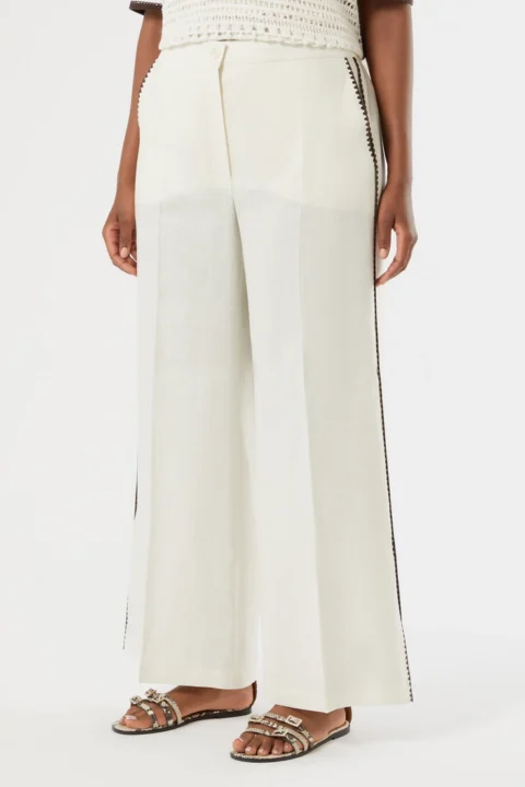 Marina Rinaldi | Linen Canvas Trousers - Ivory