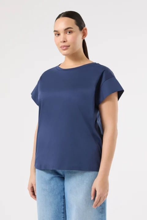 Marina Rinaldi | T-shirt en maille de coton - Bleu marine