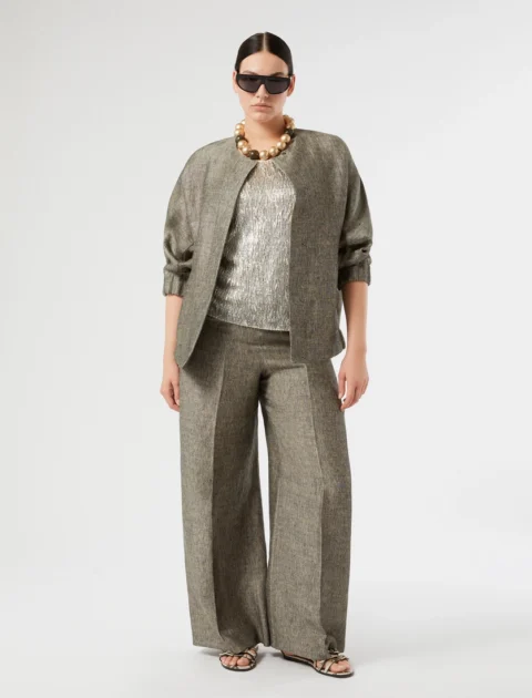 Marina Rinaldi | Pantalon en drill de lin teint en fil