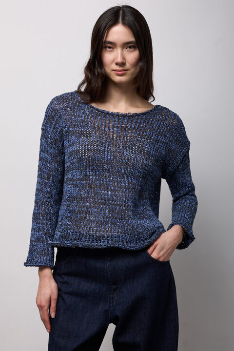 Neirami | knitted Boat Neckline Sweater-Sodalite Blue