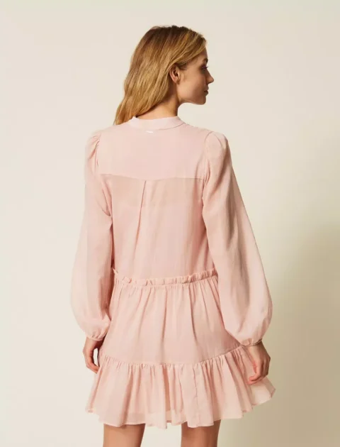 Twinset | Robe courte en mousseline à volants