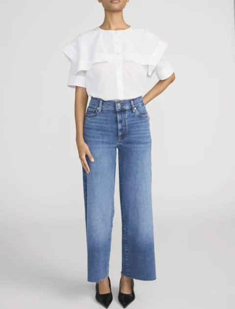 FRAME | Jean Palazzo Pixie Slim à jambe large et ourlet brut