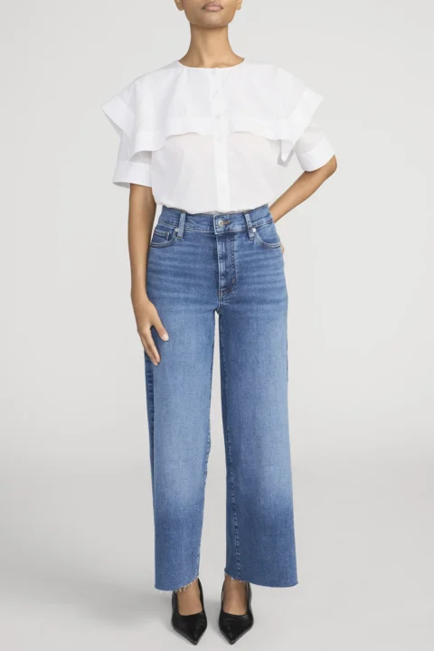 FRAME | Jean Palazzo Pixie Slim à jambe large et ourlet brut
