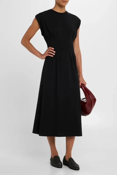 Frame | The Jersey Nipped Dress-Black