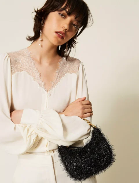 Twinset | Mini-sac Croissant en lurex avec chaîne
