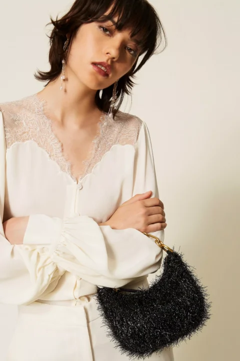 Twinset | Mini-sac Croissant en lurex avec chaîne