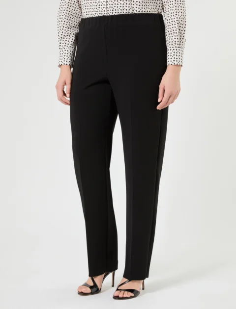 Marina Rinaldi | Pantalon en cady à coupe droite – Noir