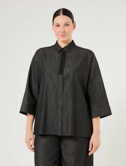 Marina Rinaldi | Chemise en denim – Bleu nuit