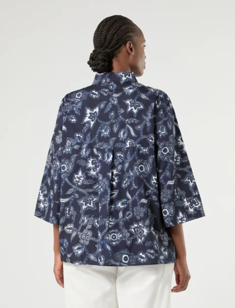Marina Rinaldi | Chemise en popeline de coton – Marine