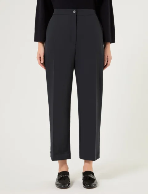 Marina Rinaldi | Pantalon en gabardine de laine – Bleu nuit