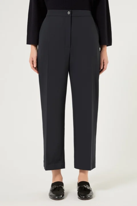 Marina Rinaldi | Pantalon en gabardine de laine – Bleu nuit
