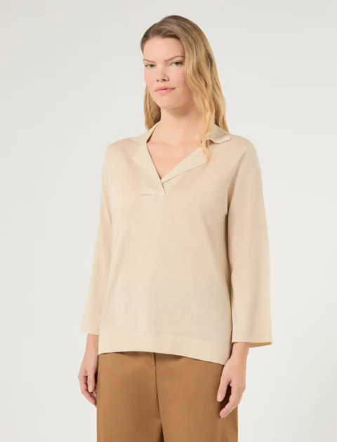 Marina Rinaldi | Pull en soie et cachemire – Sable