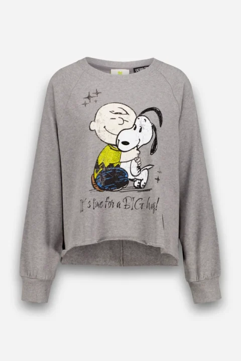 Princess Goes Hollywood | Sweat-shirt gris Peanuts à motif câlin