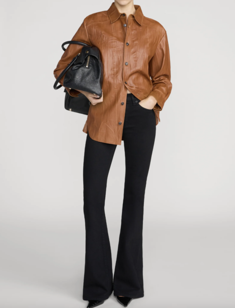Frame | Chemise en cuir froissé