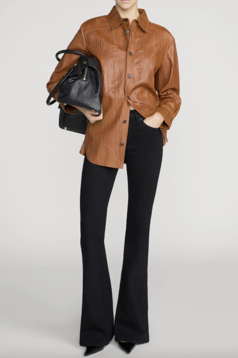 Frame | Crinkled Leather Shirt