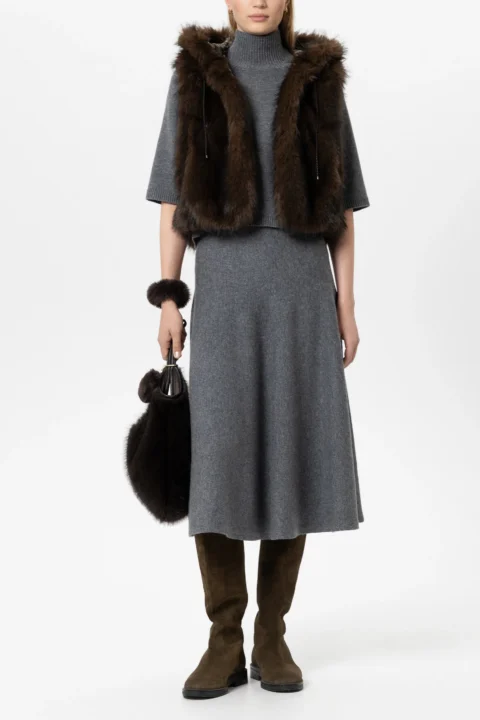 Luisa Cerano | Veste sans manches en fausse fourrure - Truffe