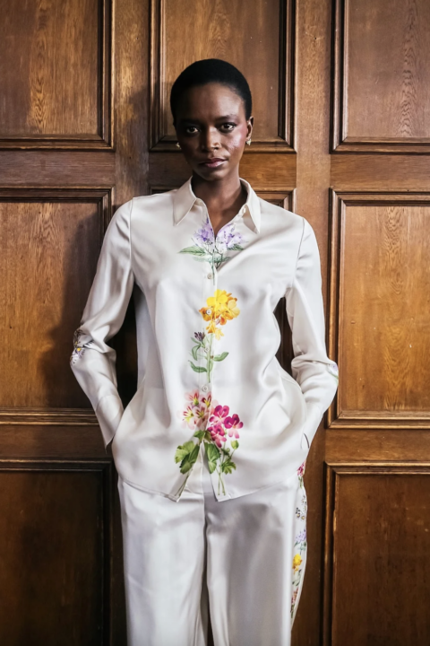 Herzen | Chemisier boutonné à imprimé multicolore