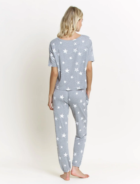 Honeydew | Ensemble pyjama Sun Lover gris chiné à étoiles