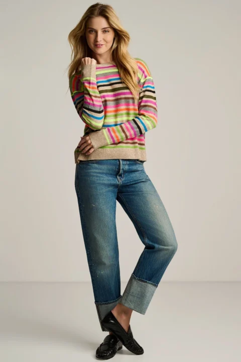 Lisa Todd | Pull « Hype the Stripe » - Avoine multicolore