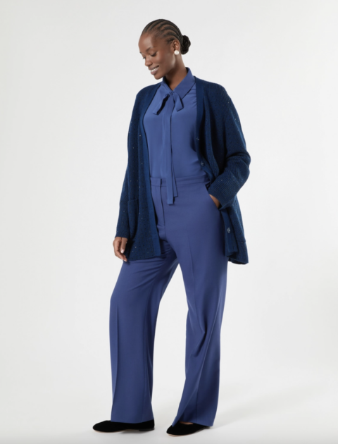 Marina Rinaldi | Chemise en soie – Bleu de Chine