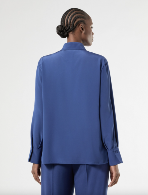 Marina Rinaldi | Chemise en soie – Bleu de Chine