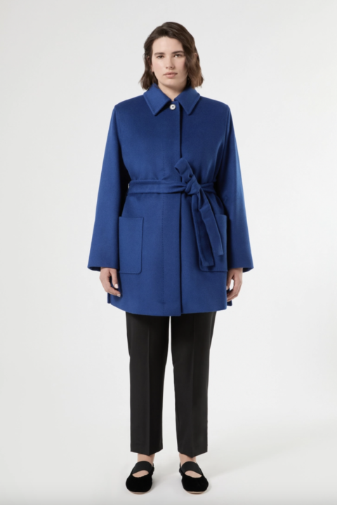 Marina Rinaldi | Veste épaisse en drap de laine – Bleu de Chine