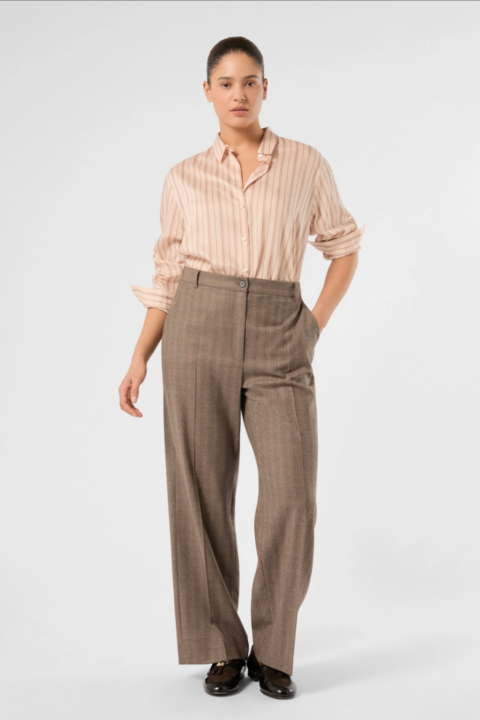 Marina Rinaldi | Yarn-Dyed Poplin Shirt - Pink