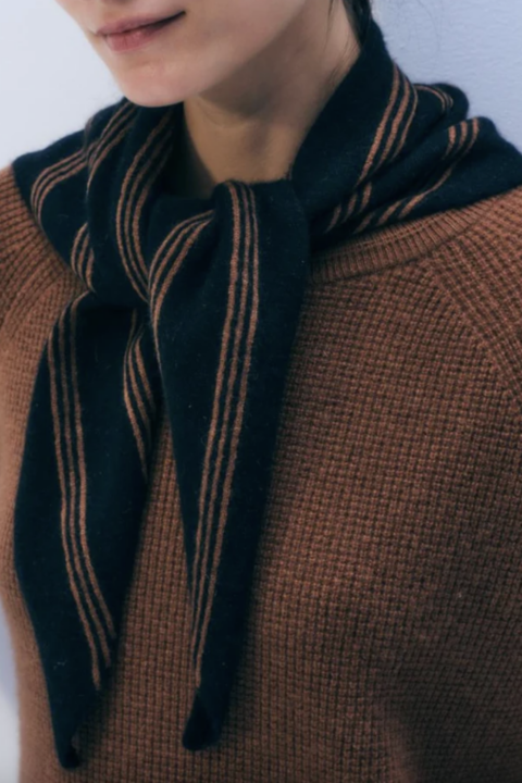 White & Warren | Foulard rayé en cachemire