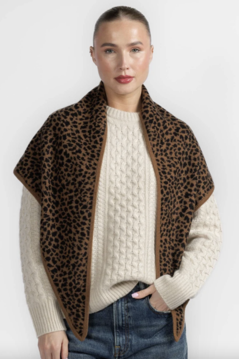 White & Warren | Foulard léopard