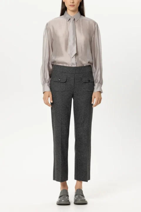 Luisa Cerano | Pantalon baby flare en punto Milano